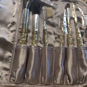 Set of Silver-handled make-up brushes